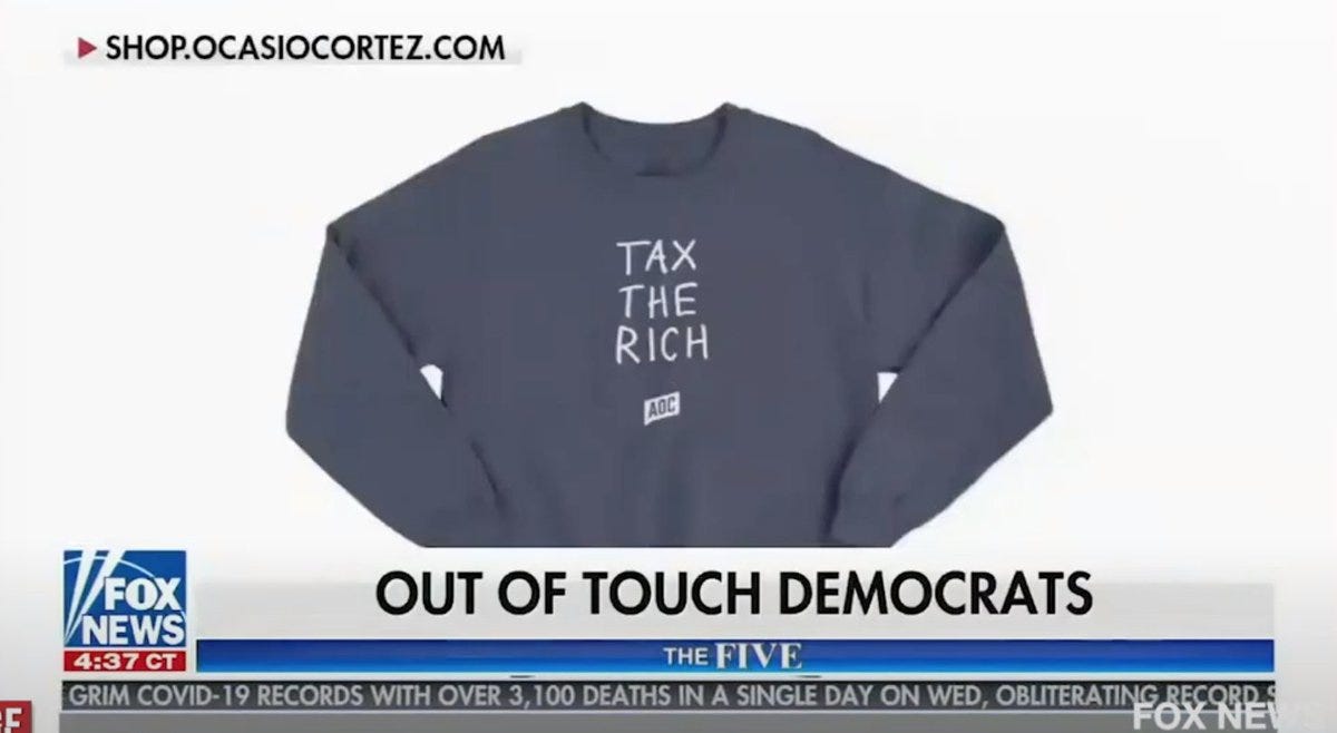 aoc expensive sweatshirt