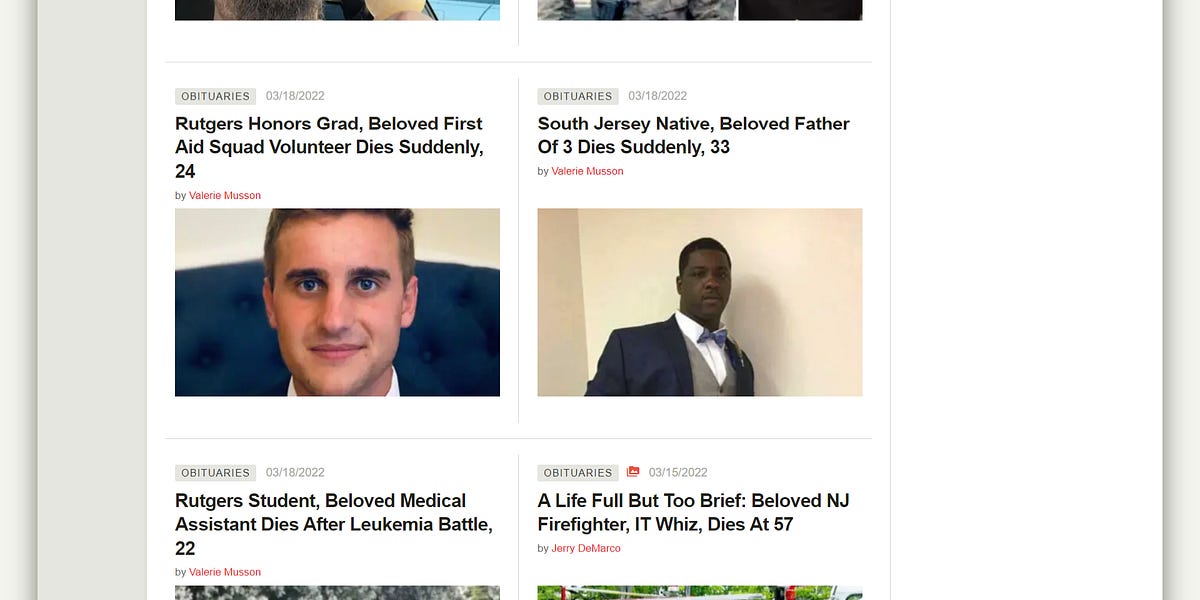 "Dies Suddenly" Dominating Obituaries