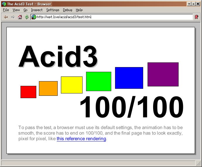 SerenityOS Web Browser passes Acid3 Test