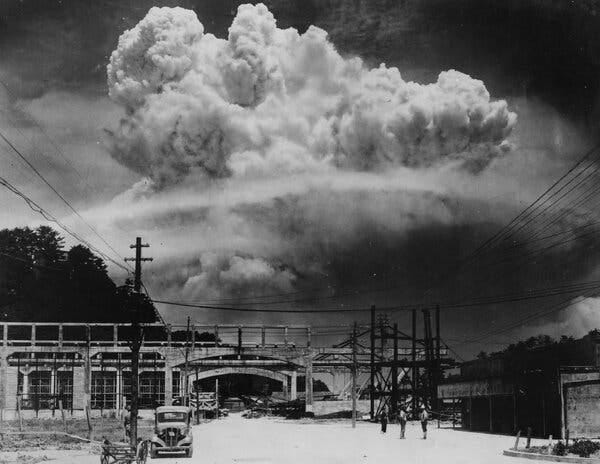 The mushroom cloud on Aug. 9, 15 minutes after the explosion.
