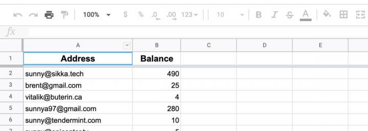 Hackathon winner Sheetcoin offers an Ethereum wallet on Google Sheets