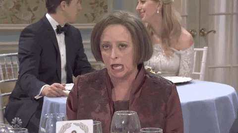 The character Debbie Downer says, "Not buying it." [gif]