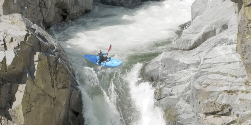 knox hammack dropping kayak off huge waterfall
