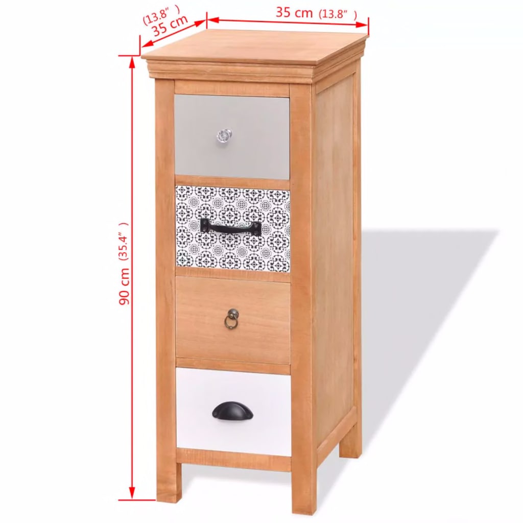 1358711728 Drawer Cabinet 35x35x90 Cm Solid Wood Telephone Stand Side Cabinet Storage Cabinet End Table End Cabinet For Living Room Lounge Furniture Home Furniture