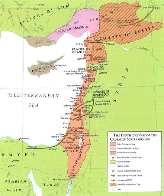 Map - Crusader fortresses