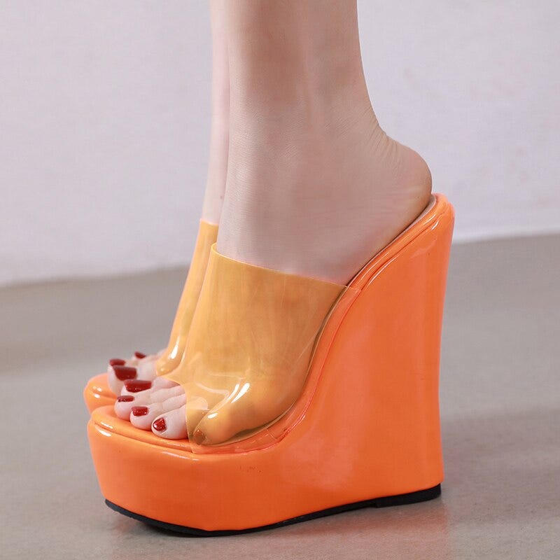 orange jelly heels