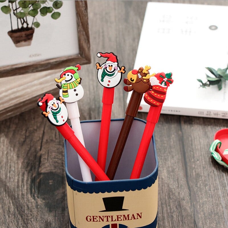 444378613 4pcs Lot Christmas Series Neutral Pen Popular Cartoon Expression Pen Gift Pens Students Office Supplies Gel Pen Stationery Office School Supplies Pens Pencils Writing Supplies