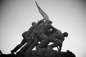 Photo of the Marine Corps War Memorial. Photo of the Marine Corps War Memorial.