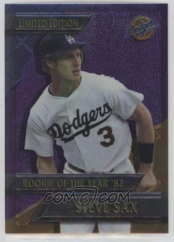 1995 Los Angeles Dodgers Chromium Rookies of the Year - [Base] #11 - Steve Sax - Courtesy of COMC.com