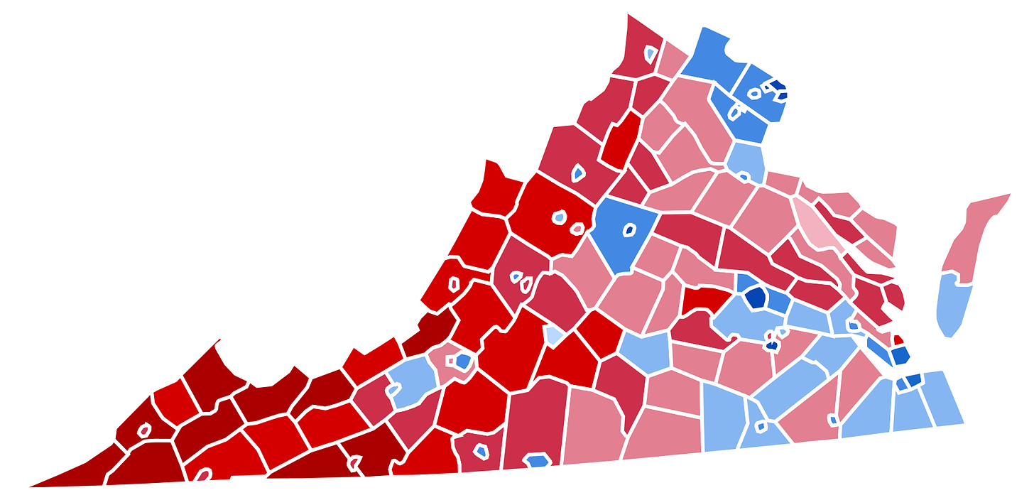 Virginia Presidential Election Results 2020.svg