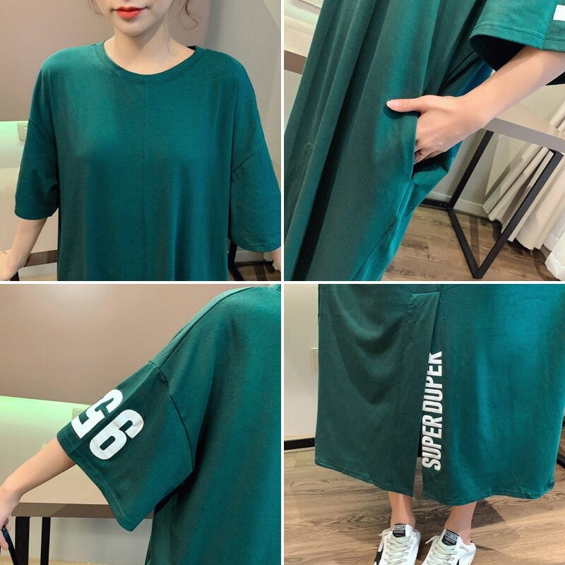 plus size green t shirt dress