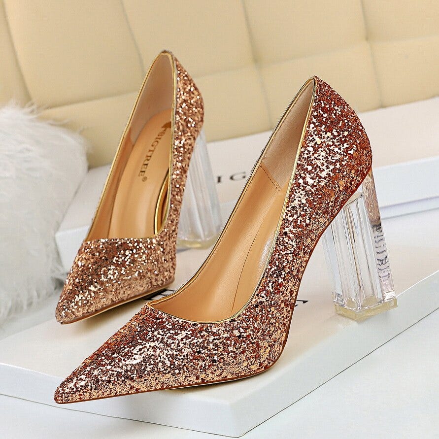 office glitter heels