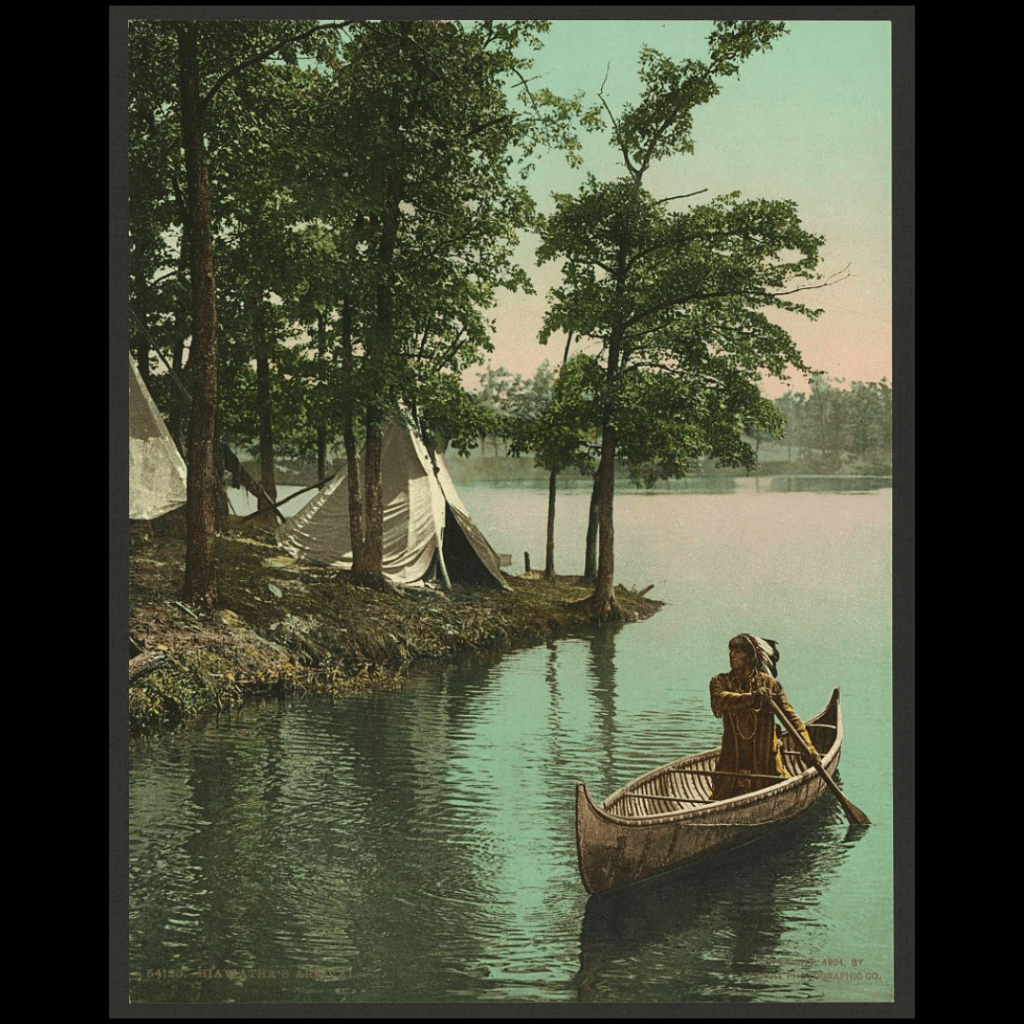 Depiction of a scene from "The Song of Hiawatha." Depiction of a scene from "The Song of Hiawatha."