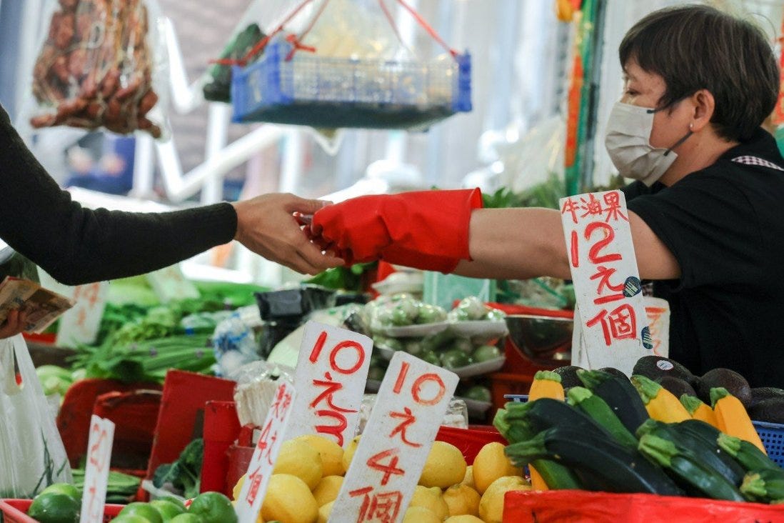 The mounting cost of fresh vegetables is playing a part in rising Hong Kong inflation. Photo: Nora Tam The mounting cost of fresh vegetables is playing a part in rising Hong Kong inflation. Photo: Nora Tam