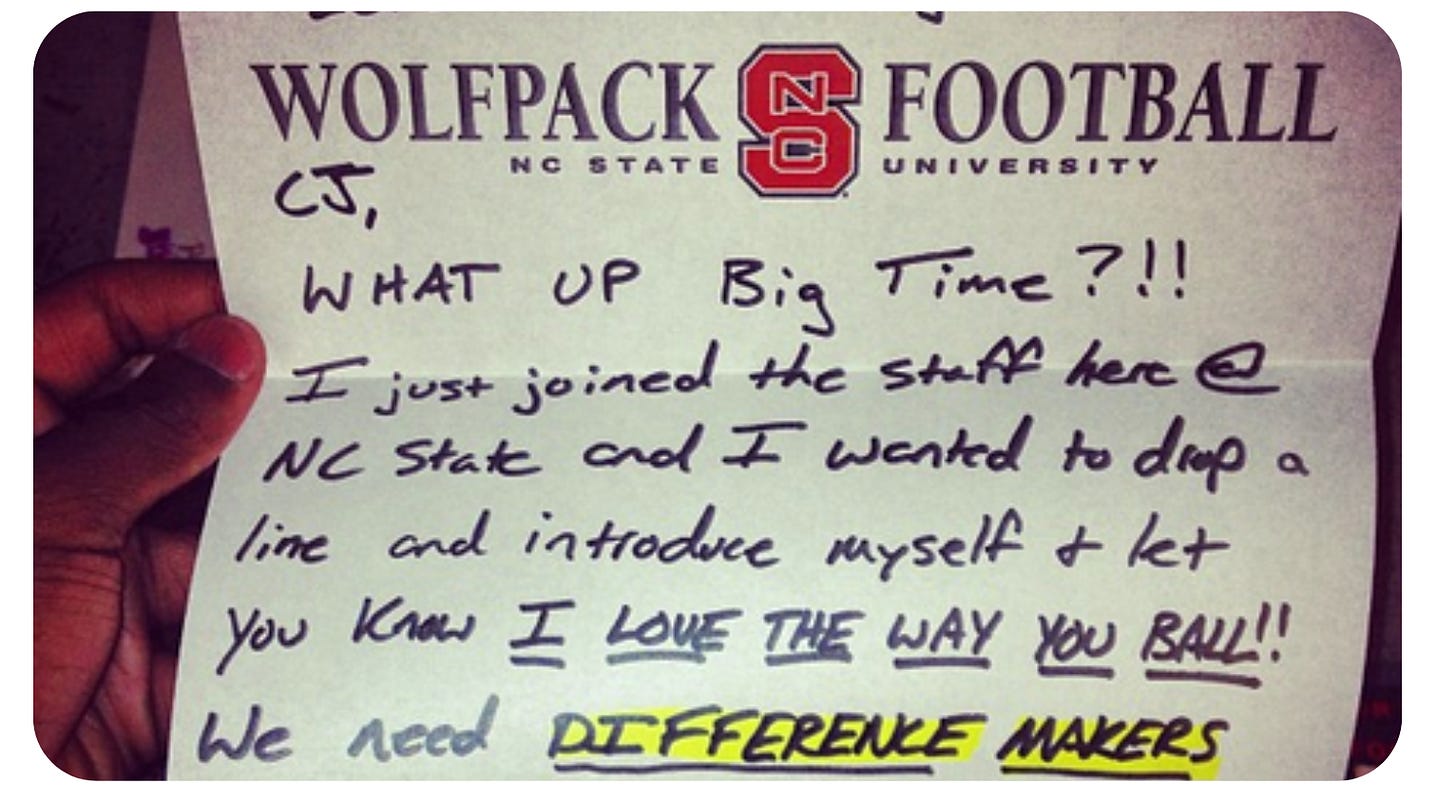 letter from a college coach