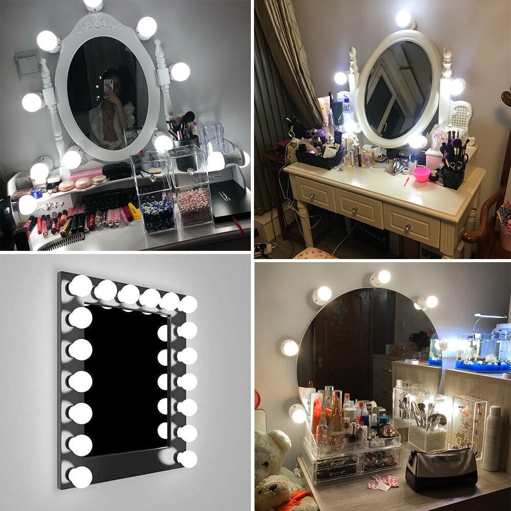 438654112 Makeup Lampara Para Espejo Usb Powered 12v Vanity Dressing Table Mirror Lamp Led Makeup Mirror Light Bulbs String Decor Bathroom Lights Lighting Indoor Lighting