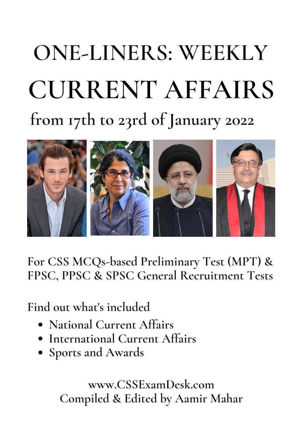 Weekly Current Affairs | 17th of January 2022 to 23rd of January 2022