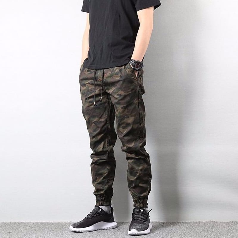 19 High Street Fashion Mens Jeans Army Jogger Pants Camouflage Military Elastic Waist Drawstring Zipper Ankle Banded Jeans Men Men S Clothing Jeans