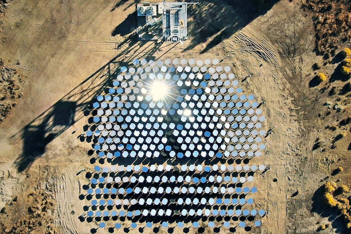 top view of solar panels