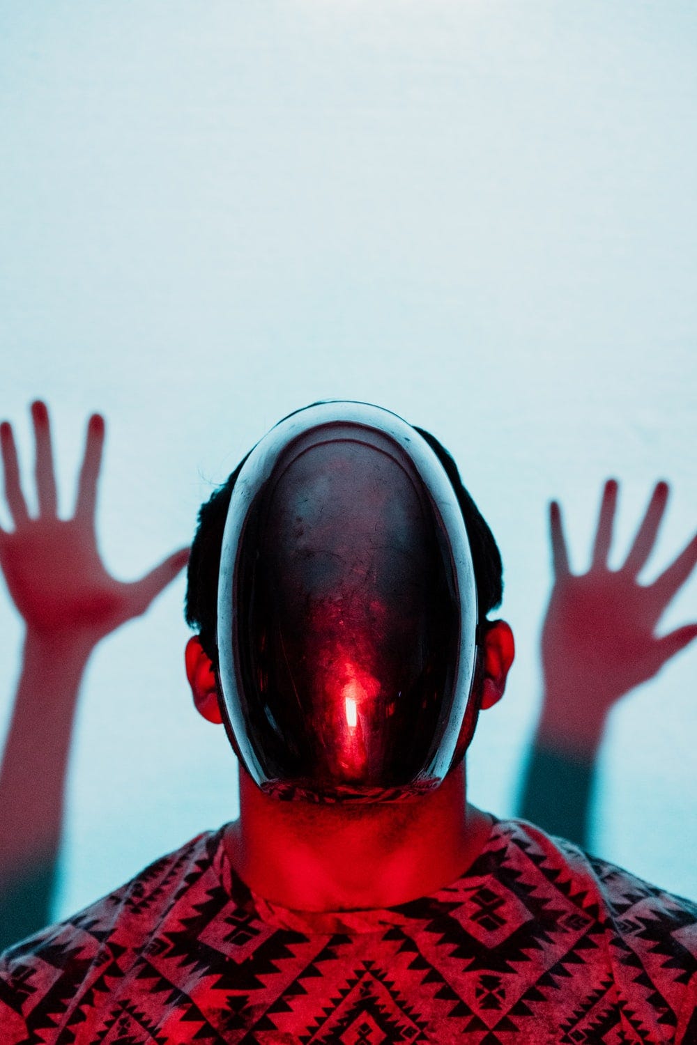 selective focus photography of man with black mask
