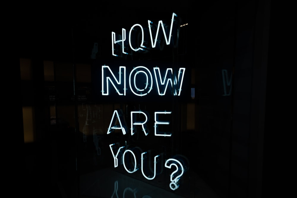 white how now are you? neon light white how now are you? neon light