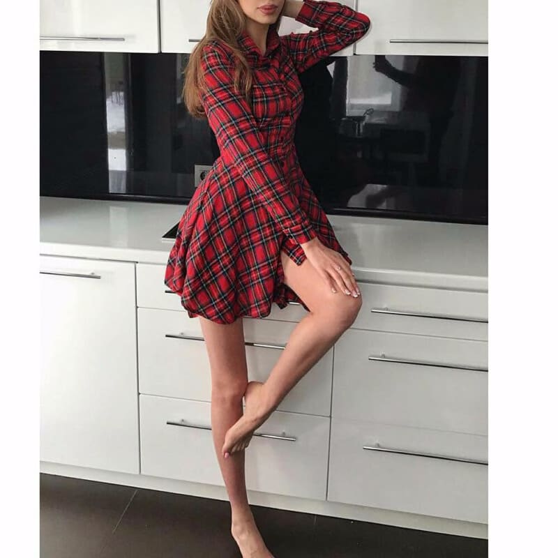 womens plaid christmas dress