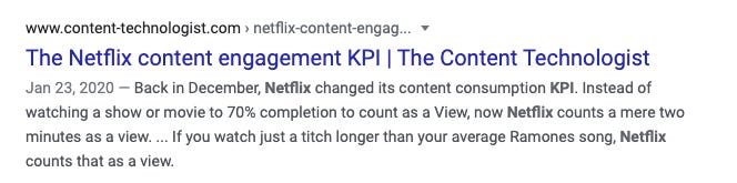 Title and meta description for a successful post as it appears in Google. 