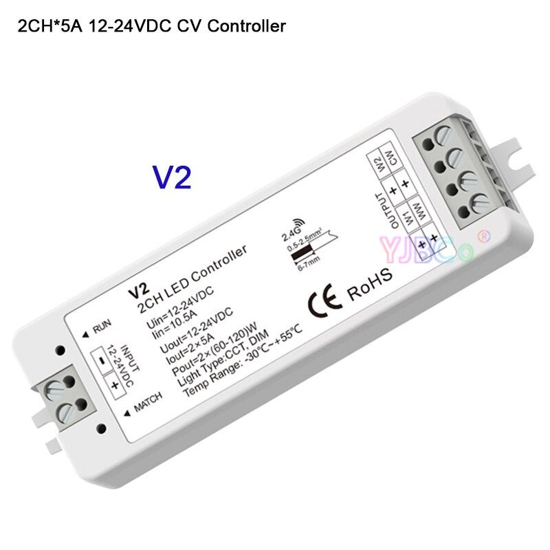 V2 2 4g Rf Cct Led Controller Dc 12v 24v 2ch 5a Match With All Skydance S 2 4g Color Temperature Remote Control Lights Lighting Lighting Accessories