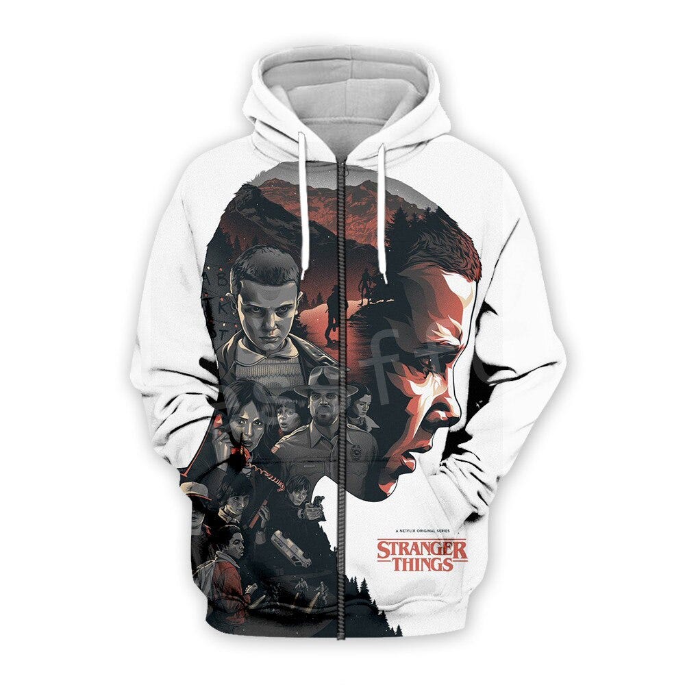 stranger things zipper hoodie