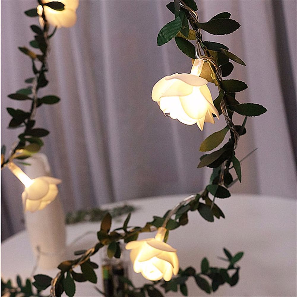 20 LED Fairy String Lights Wedding Garden Rose Flower Party Valentine Decoration