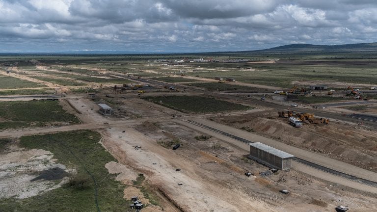 The ongoing development and construction at Konza City in Kenya. The ongoing development and construction at Konza City in Kenya.