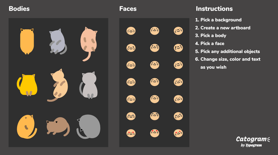 img: cat bodies and faces you can customize