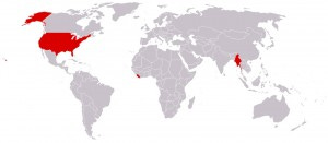 Countries that don't use the metric system, according to Wikipedia