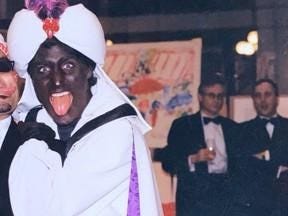 Trudeau seen wearing blackface during a 2001 Arabian Nights costume party.