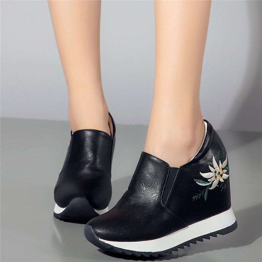 high heel slip on sneakers