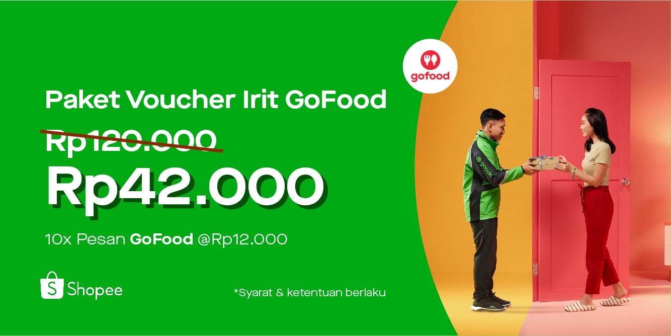 Beli Paket Voucher Irit Gojek, Diskon 65%* di Shopee | GoRide