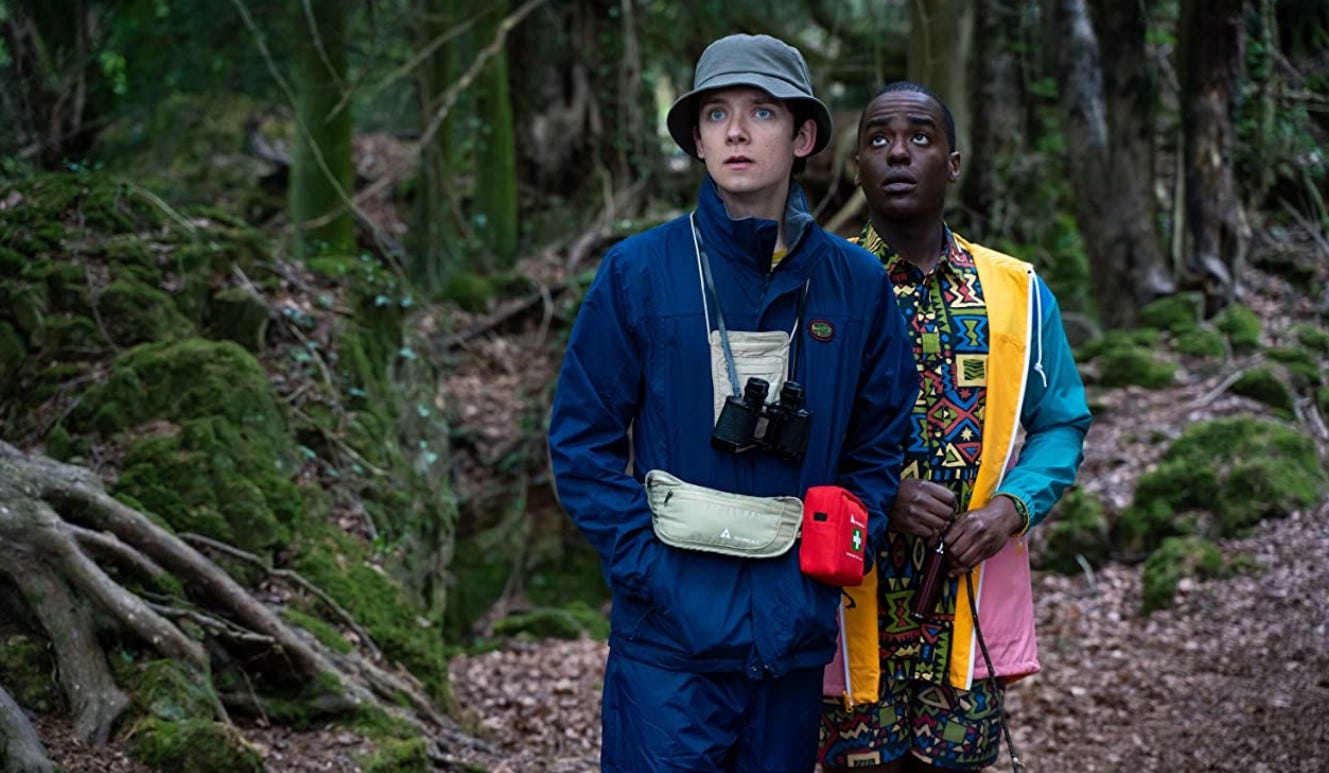 Otis (Asa Butterfield) and Eric (Ncuti Gatwa) in a still from Sex Education