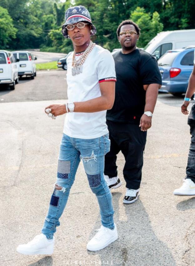 rappers wearing balmain jeans