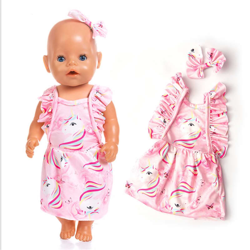 Hot~ Fits 18"  inch Doll 43cm Baby Dolls Handmade fashion Doll Clothes dress 