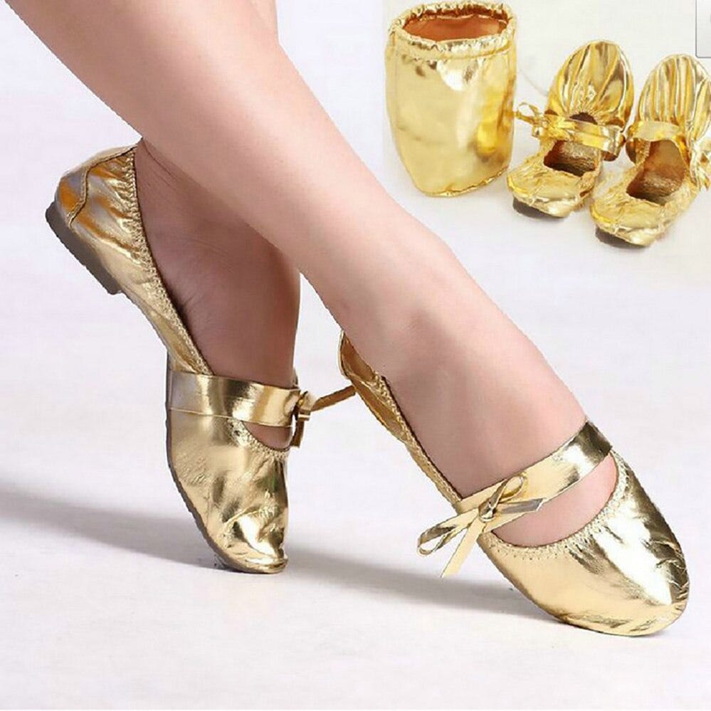 gold ballet shoes girls