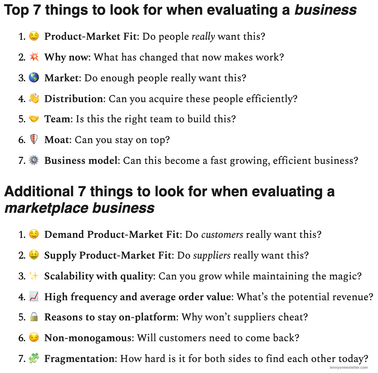 Evaluating A Marketplace Business Idea Issue 31 By Lenny Rachitsky Lenny S Newsletter