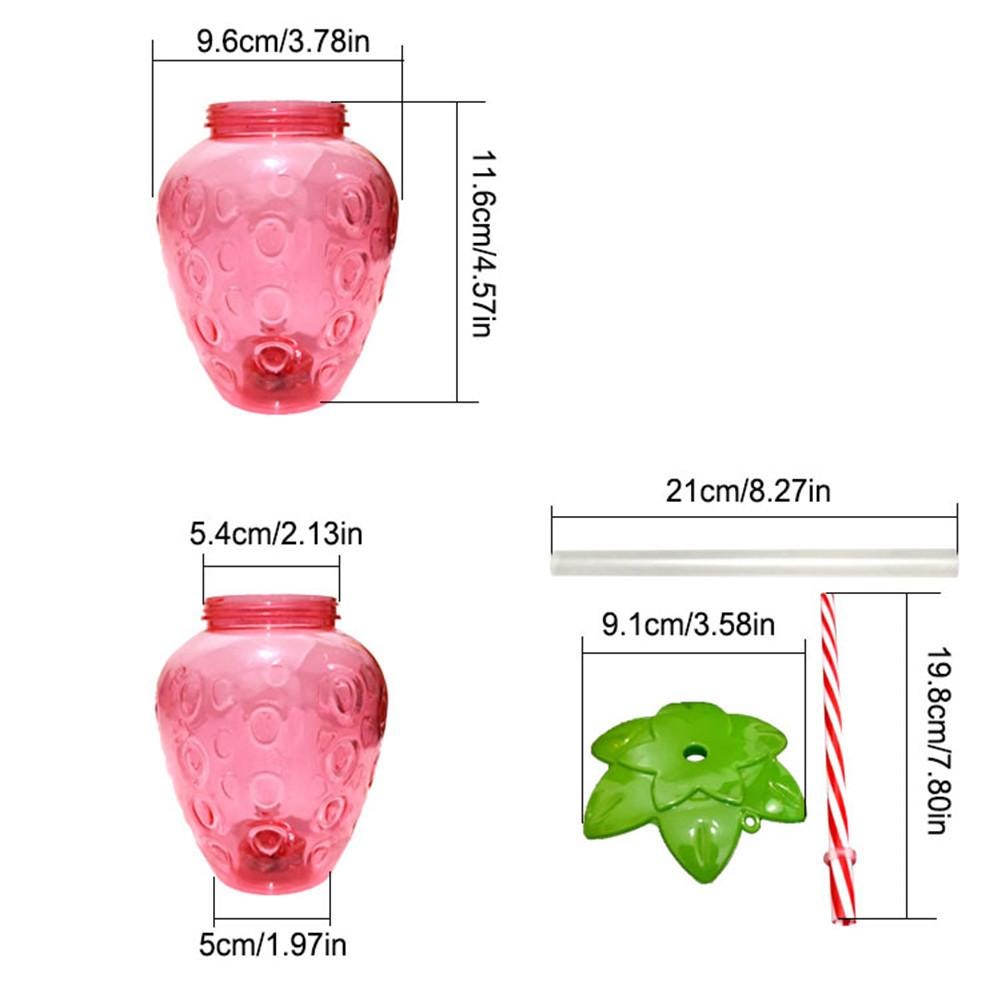 Creative Strawberry Shaped Cup Recycled Juice Milk Bottle with PP Straw Innovative Glowing Beverage Cup 500ML Creative Strawberry Shaped Cup Recycled Juice Milk Bottle with PP Straw Innovative Glowing Beverage Cup 500ML