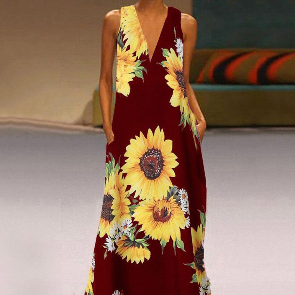 plus size sunflower maxi dress