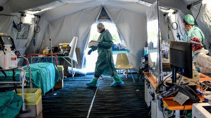 Image result for milan coronavirus tent