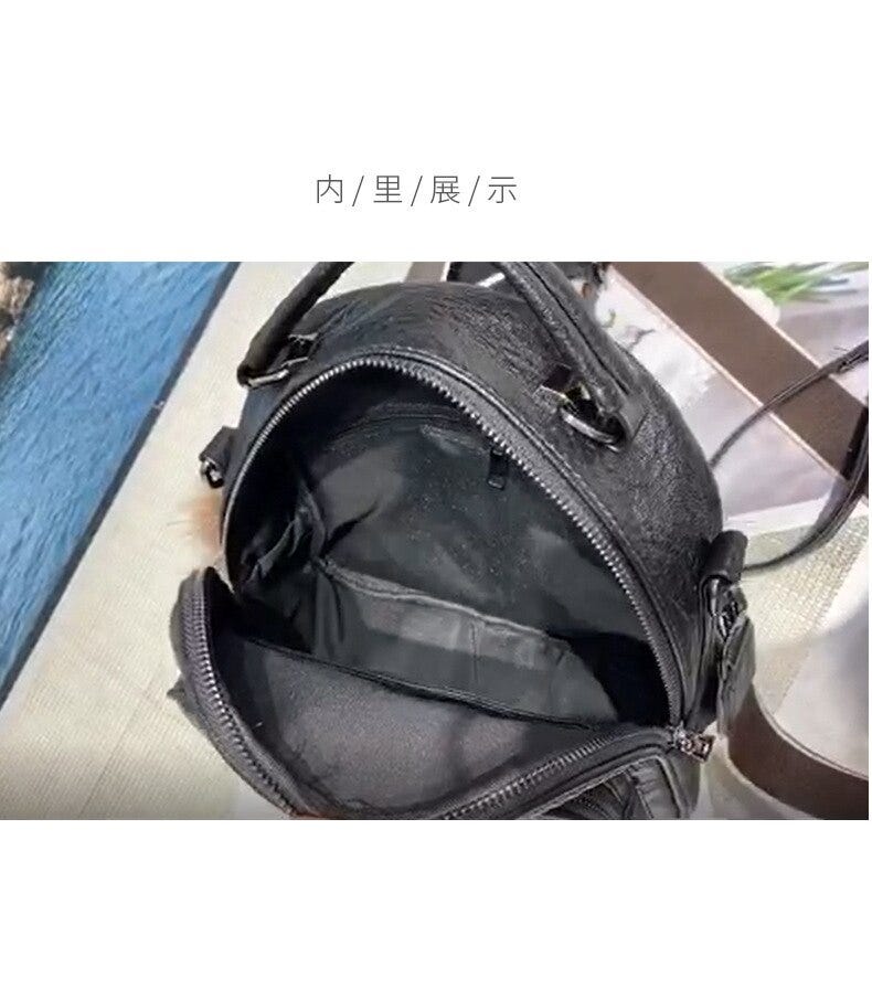 small black designer backpack