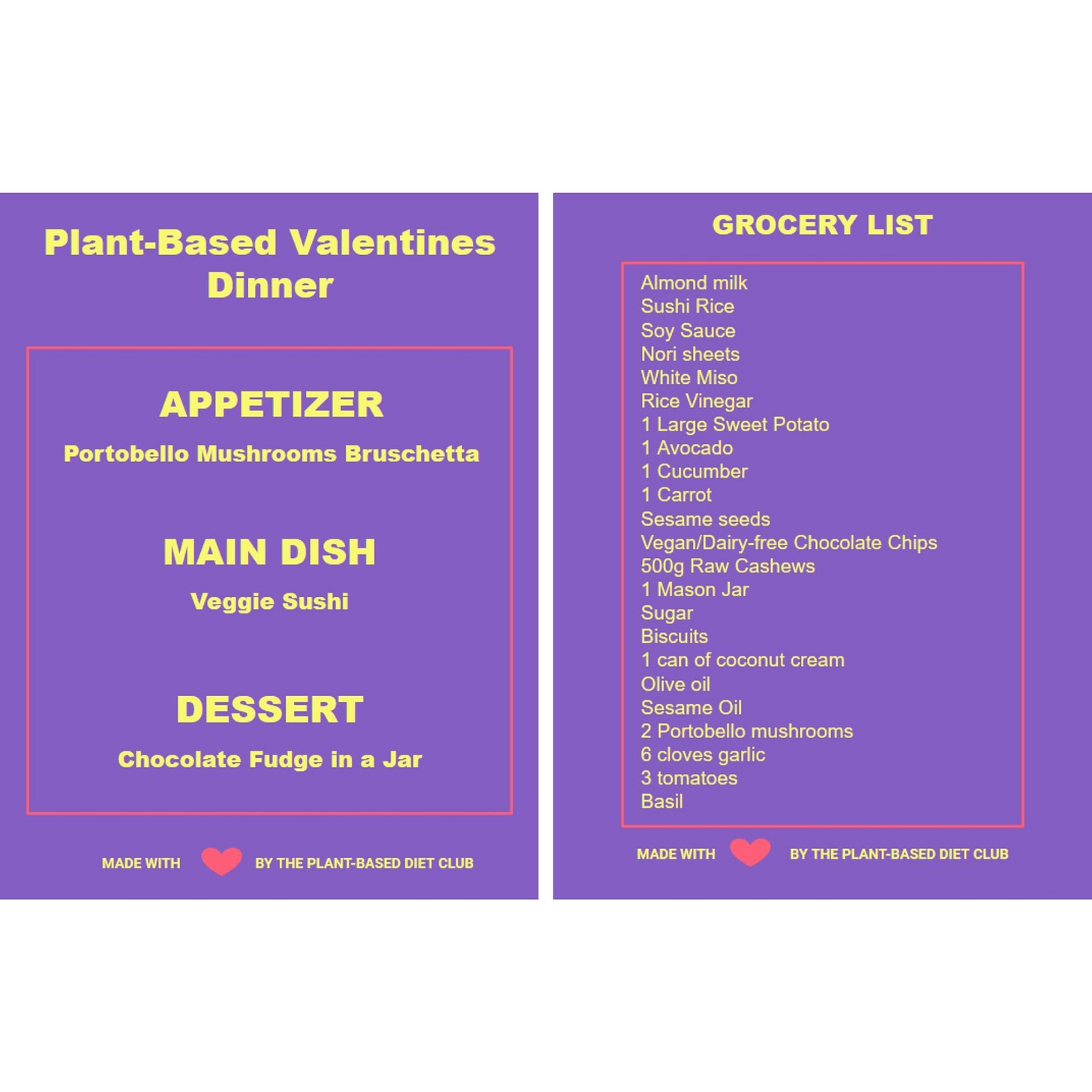 Plant-Based Valentines Dinner Plant-Based Valentines Dinner