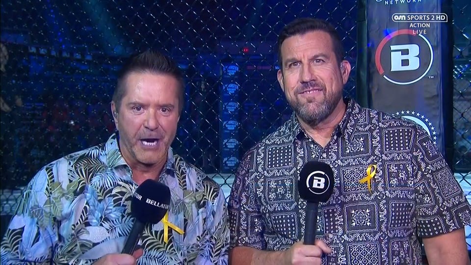r/MMA - Mike Goldberg and John McCarthy get their Hawaii on at Bellator Salute The Troops