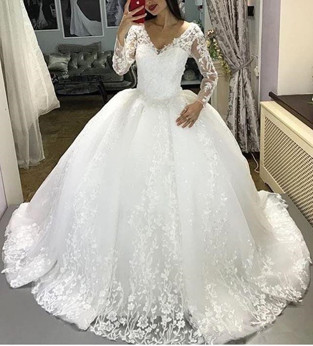 fluffy princess wedding dress