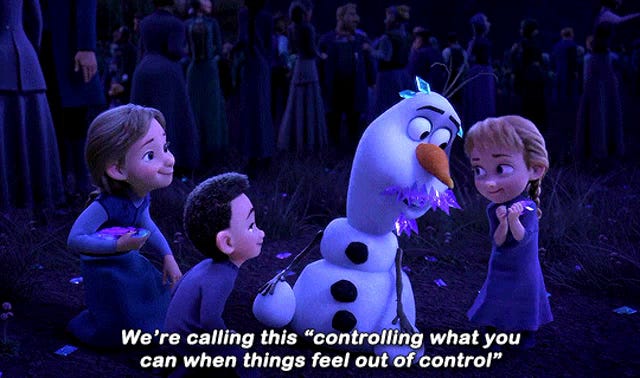 Controlling What You Can When Things Feel Out Of Control GIF -  ControllingWhatYouCan WhenThingsFeelOutOfControl Olaf - Discover & Share  GIFs