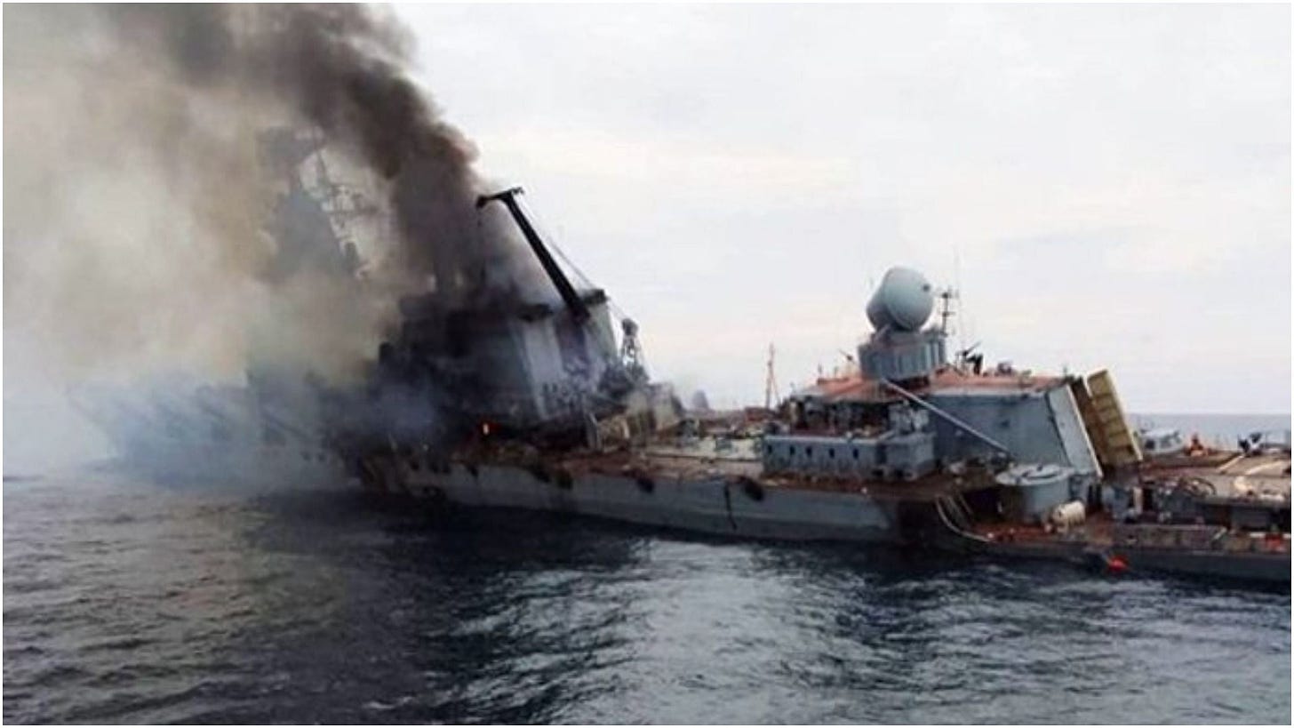 Photos and video of Moskva surface days after Russian warship sinks in  Black Sea